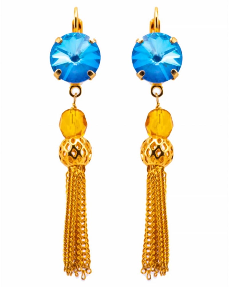 Front of a size O/S Lovable Rivoli Leverback Earrings With Tassel in 1157 - Fairytale in 1157 - Fairytale by Mariana. | dia_product_style_image_id:329250